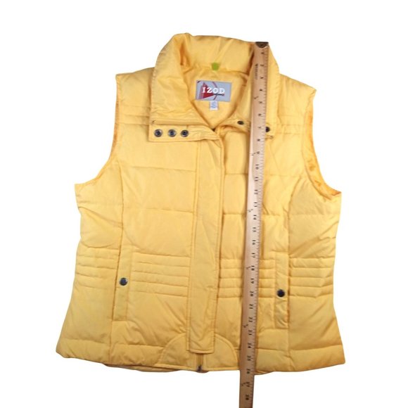 Izod Puff Vest Yellow Size Large PerformX Women Pocket Zip Down Feather - Picture 5 of 14